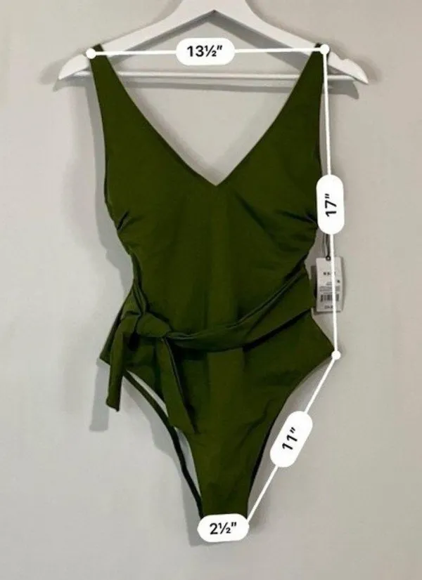 Shade & Shore Women’s One Piece Side Tie Swimsuit Green Size Medium NWT FLAW - Image 10