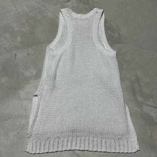 VTG Abercrombie Fitch Cream Knit Sleeveless Mock Neck Sleeveless Sweater Tank XS - Image 8