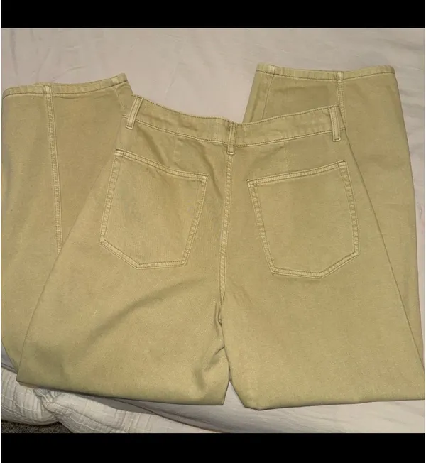 Miou Muse Olive Barrel Jeans Yellow - Image 2