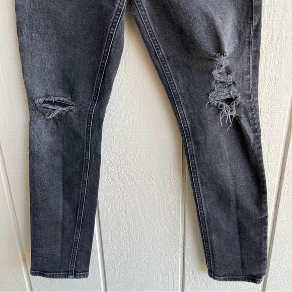 AGOLDE Nico High Rise Slim‎ Jeans in Cassette Distressed Black Wash Size 26 - Image 8