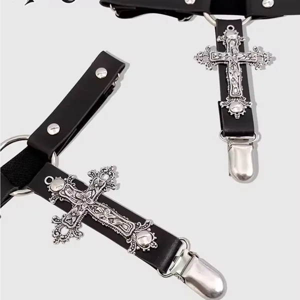 Black Gothic Leg Garters - Image 6
