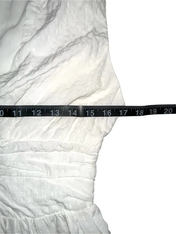 NWT Abercrombie & Fitch Textured Plunge White Mini Dress MEDIUM TALL - Image 7