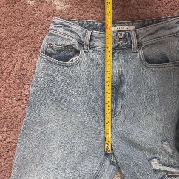 Pacsun 90s Boyfriend Jeans Womens 26 (actual 25x29) Blue Denim Distressed Zip - Image 9