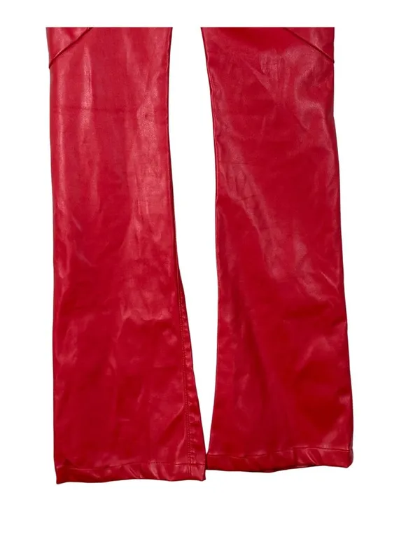 REVICE Red Faux Leather Bootcut Pants Size 24 - Image 7