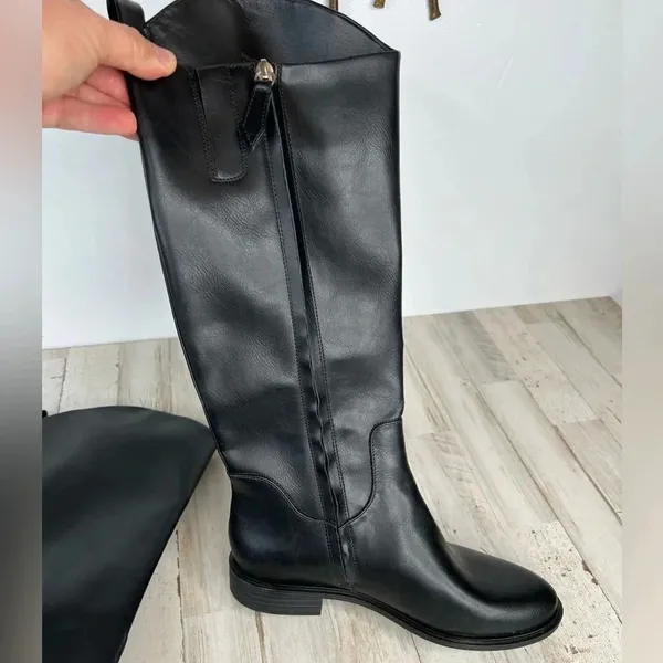 Nordstrom Rack Women's Black Meadow Riding Boots Size 6M Zip Up - Image 6