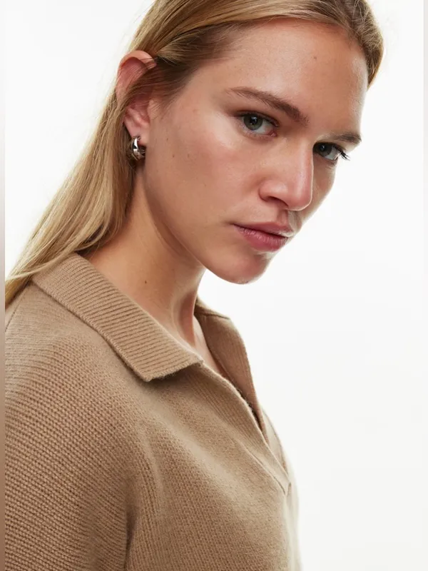 Aritzia Wilfred Luxe Cashmere Clara Sweater in Gold Camel - Image 5
