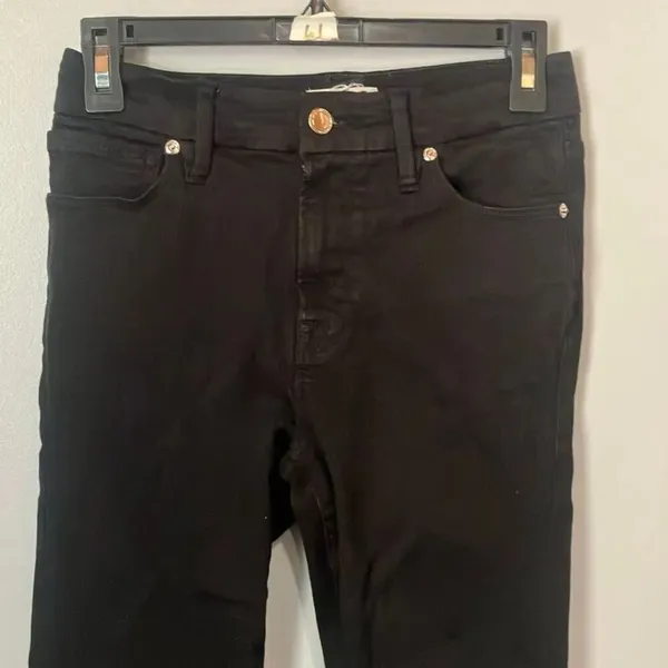 Good American Midrise Black Non Ripped Skinny Jeans Size 2/26 #785 - Image 5