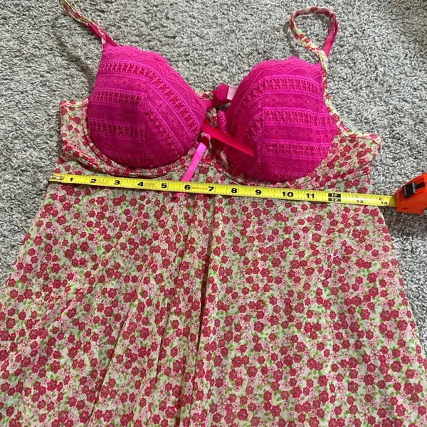 2006 Vintage Victoria's Secret Floral Babydoll Nightie and V-string panty set - Image 6