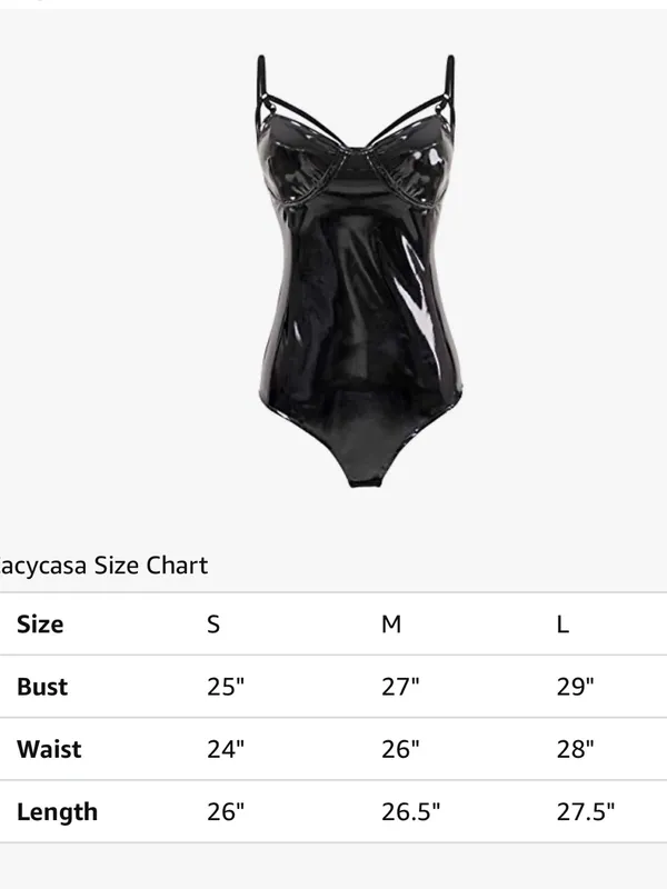 One Piece Halter Sexy Wet Look Leather Leotard Bodysuit in Black Tuzi Sz. Small - Image 9