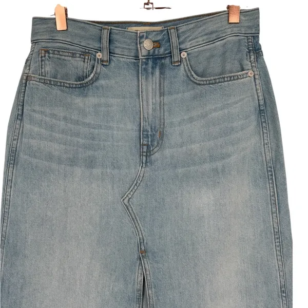 NWT Madewell Women's Rilee Denim Midi Skirt Front Slit Light Wash Blue Size 25‎ - Image 7