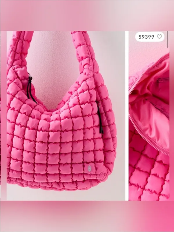 NWT Free People FP Movement Quilted Carryall Bag - bubblegum pink - One Size - Image 5