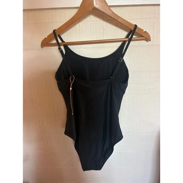 QUINCE Italian Cami One Piece Swimsuit MINIMALIST NWOT NEW Size Small S Black - Image 4
