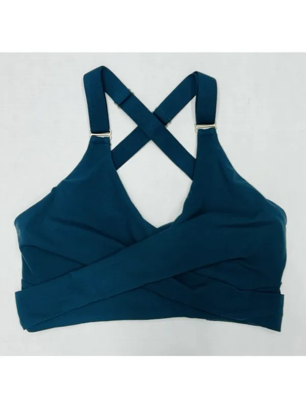 Buffbunny Collection Sports Bra Womens Size Large Teal Candy Wrap Athleisure - Image 2