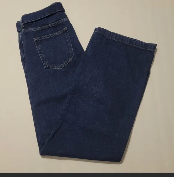 Forever 21 Womens Super Wide Leg Blue Jeans - Image 2