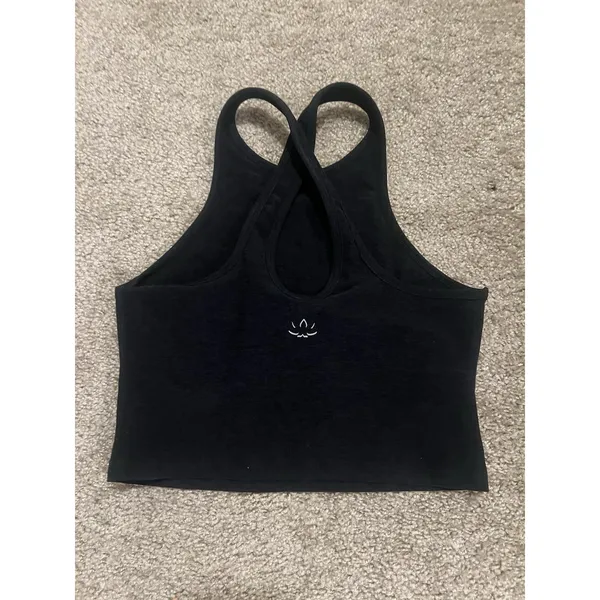 Beyond Yoga Studio Space Dye Cross Back Heather Black Gym Fitness Tank Top M - Image 5