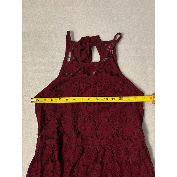 Xtraordinary Lace Maroon Mini Dress M Formal Special Occasion Cocktail Coquette - Image 6
