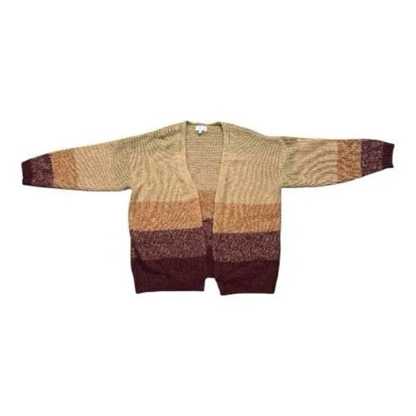 Lucky Brand Brown Ombre Dye Oversize Open Cardigan In Rust Wool Blend Size M - Image 3