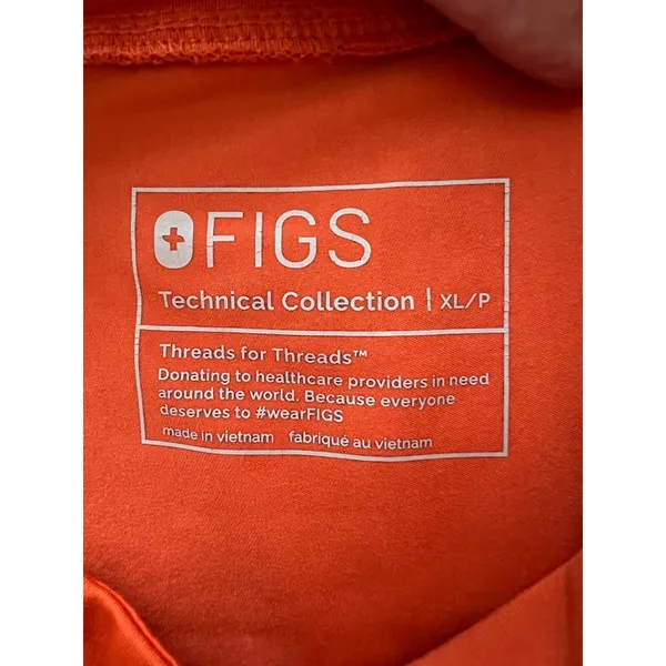 Figs Orange Red Drawstring Jogger Scrub Pants With Pockets For Women Size XL - Image 7