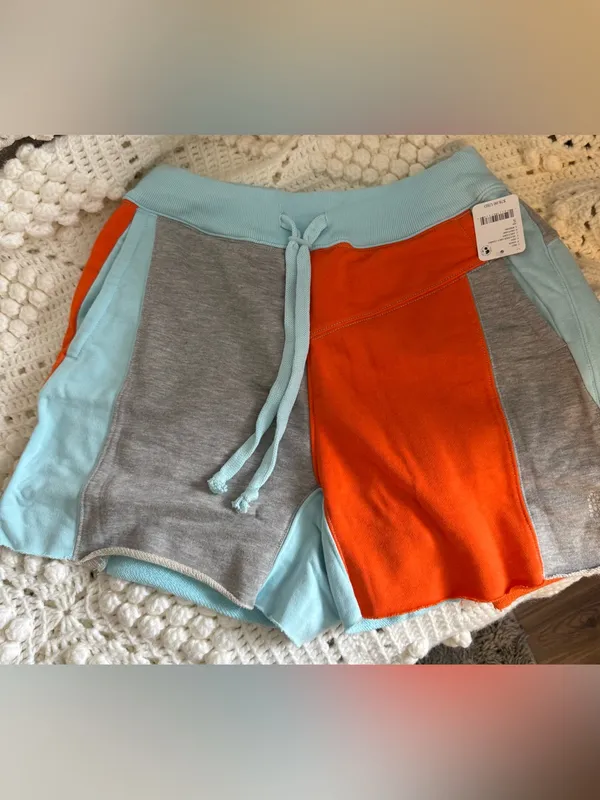 NWT Free People Piece Of Me Color-block Shorts in Heather Grey Combo - Image 5