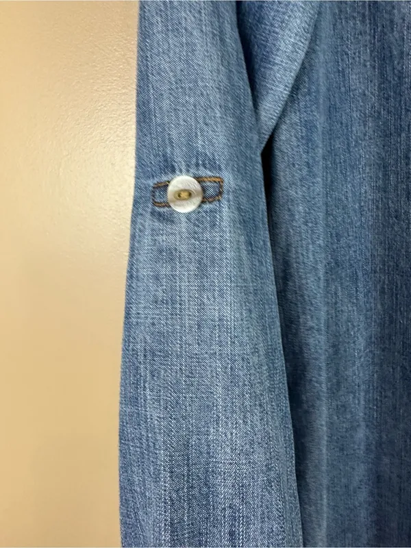 Side Stitch Los Angeles PXS Lyocell Chambray Tunic 3/4 Sleeve Shirt Oversized - Image 4