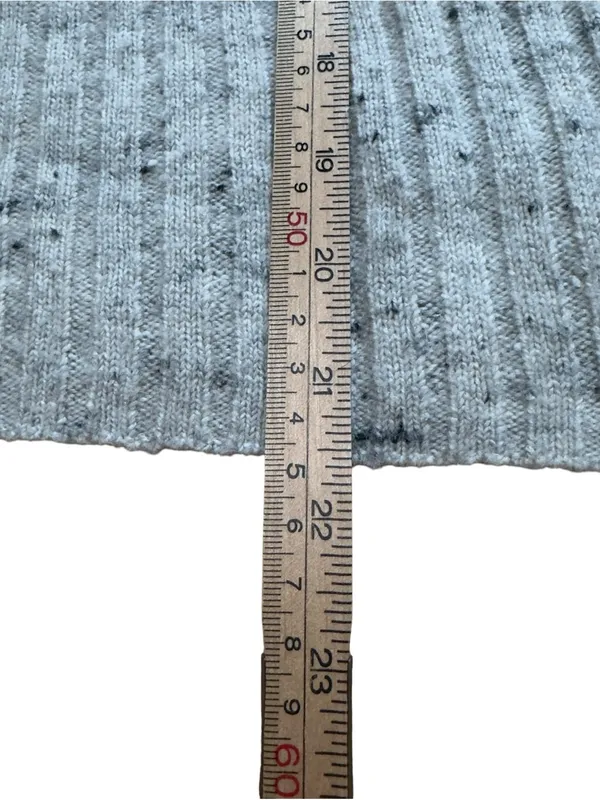 Madewell Gray Nep Merino Wool Blend Mock Neck Rib Knit Sweater Women’s Small Top - Image 8