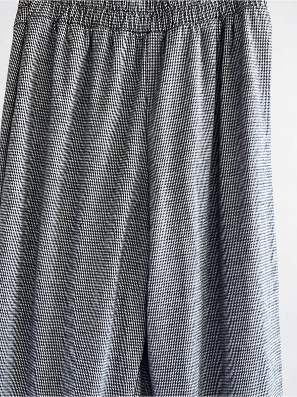 Anthropologie Maeve houndstooth plaid pleated wide-leg crop pants - Image 9