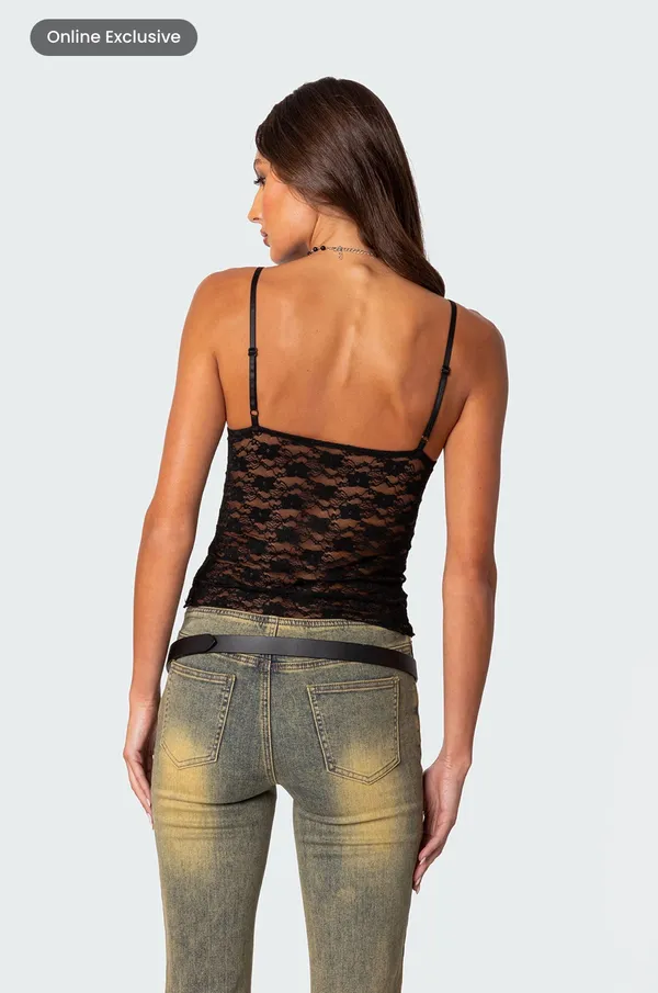 Eira Sheer Lace Tank Top - Image 3