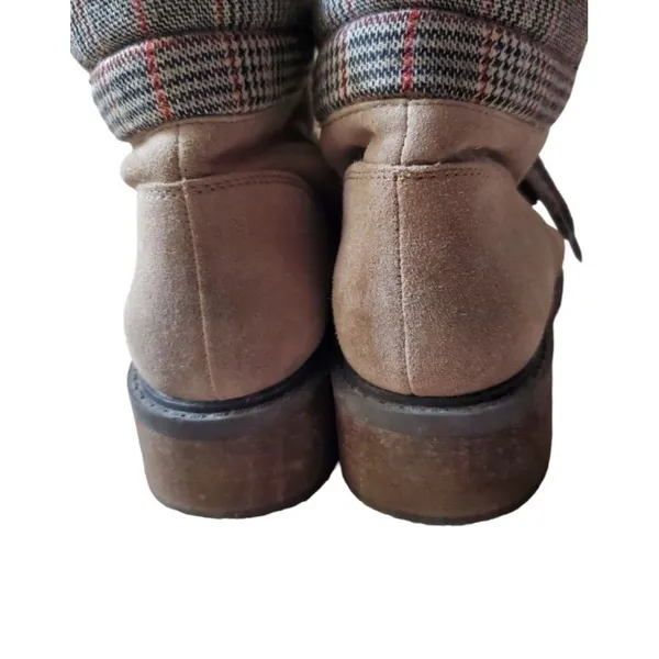 Sam Edelman Boots Women Size 8 Gray Suede Shoes Faux Fur Trim Suede Leather - Image 6