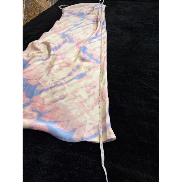 SNDYS Pastel Tie Dye Slip Maxi Dress Pink Blue Satin Feel Small - Image 7