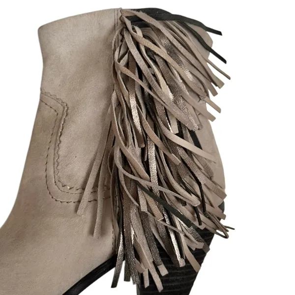 EUC Sam Edelman Leather Louie Fringed Boots Size 6 - Image 2