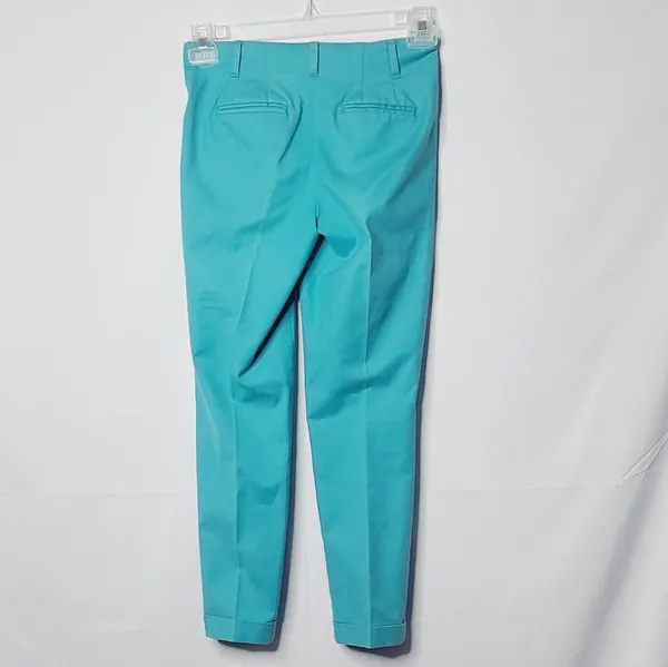 Boden straight leg cropped teal dress work pants sz 2 R regular - Image 4