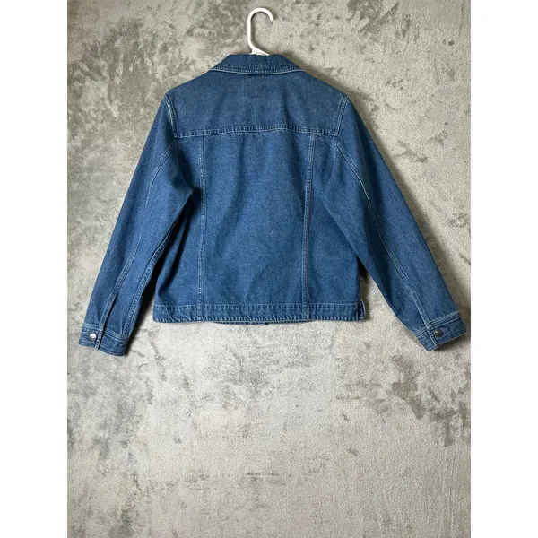 L.L.Bean Women’s Small Denim Jean Jacket Classic 90s Preppy Americana Cotton - Image 3