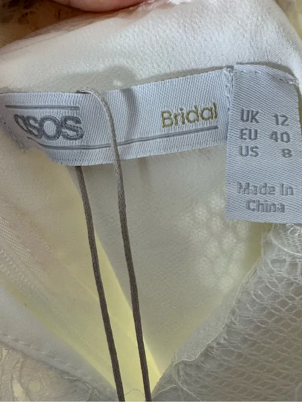 NWT ASOS Bridal EDITION Hope lace cami midi wedding dress in ivory size 8 - Image 7