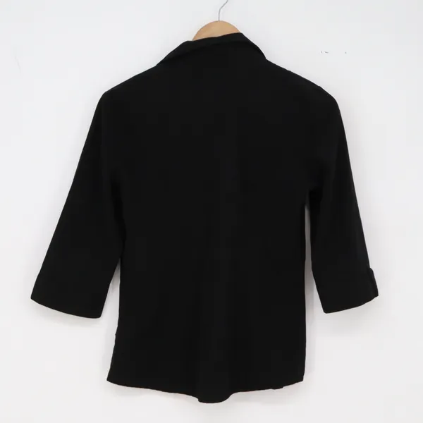 Shirt Womens S Black 3/4 Sleeve Button-Down Professional Excellent - Image 3