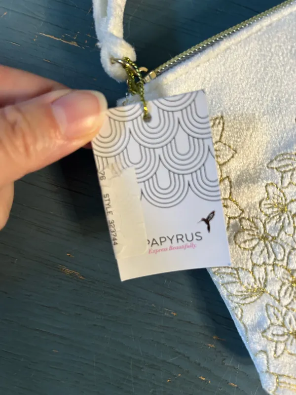 Papyrus White and Gold Floral Wristlet (New) - Image 10