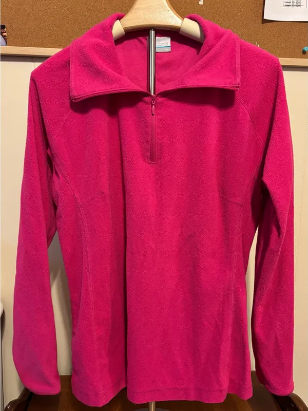 Columbia Women's Bright Pink Quarter-Zip Fleece Pullover - Image 2