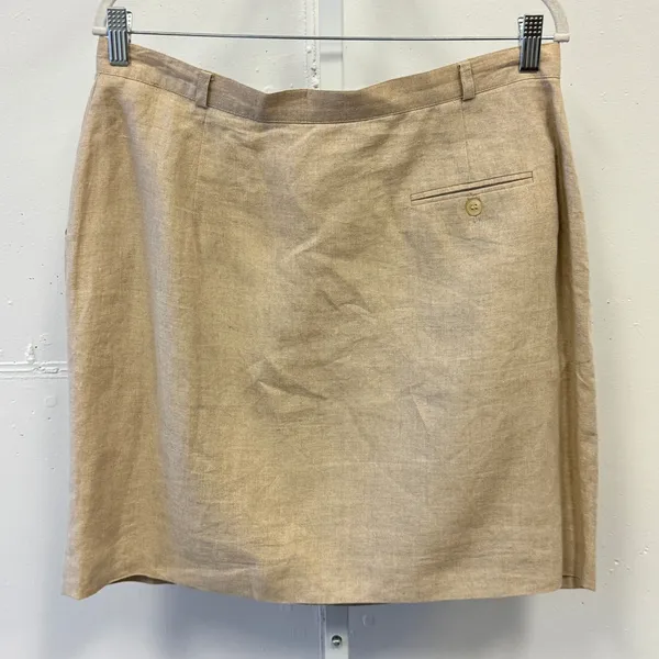 Jones New York Linen‎ Career Pencil Mini Skirt Tan Beige Career Office Sz 16 - Image 2