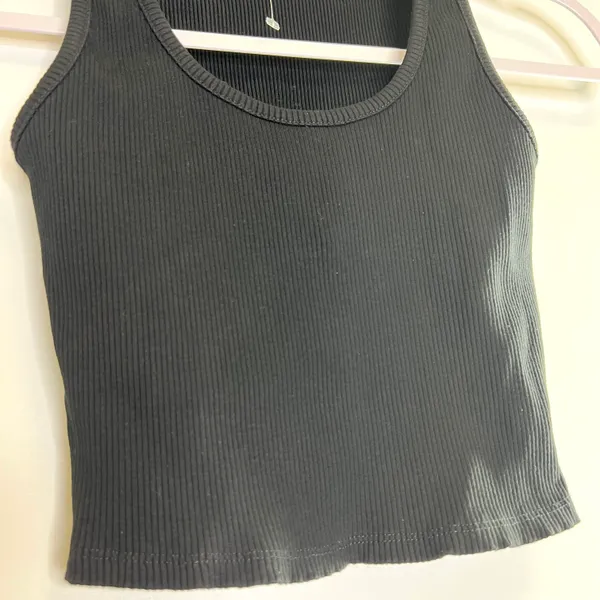 Naked Wardrobe Crop Ribbed Tank Top Small Black - Image 3