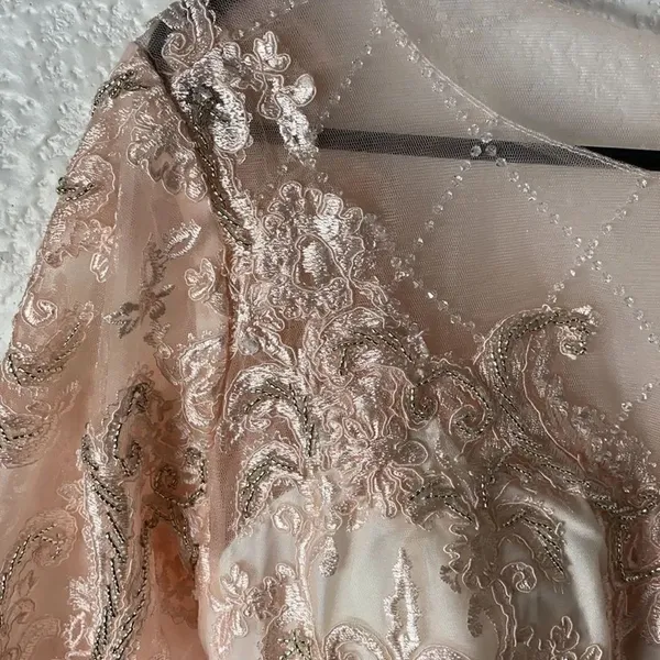 Pink Cocktail Dress - Intricate Beautiful Beading Approx Size 4 - Image 4