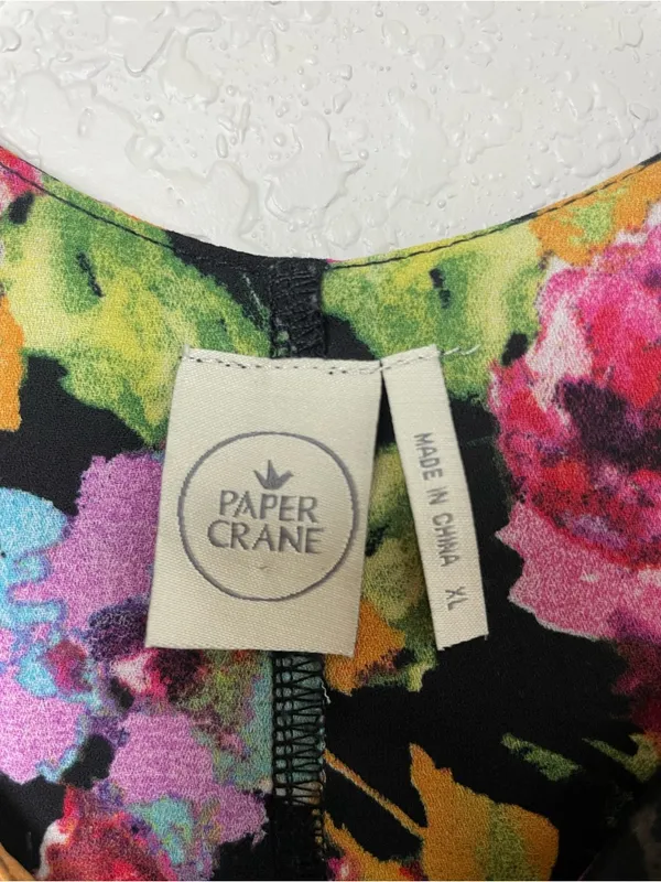 Paper Crane Black Floral Two Layer Camisole Size XL - Image 4
