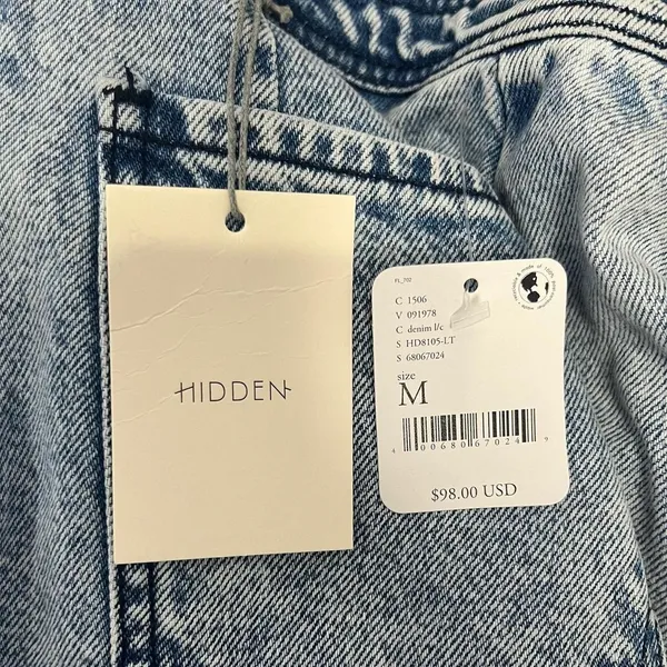 Hidden Denim X Free-people Collab Women's Blue Dungarees-overalls Size Medium - Image 4