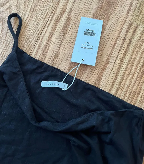 Charcoal Clothing Maxi Dress One Shoulder Black - Image 6