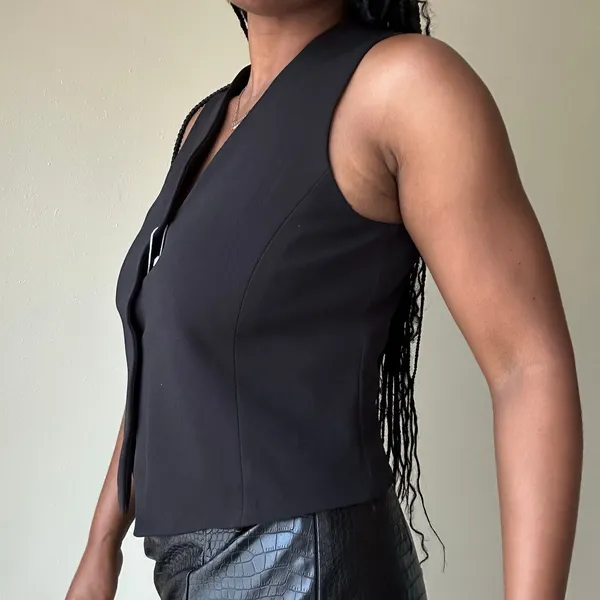 Mango Black Vest Size Large - Image 3