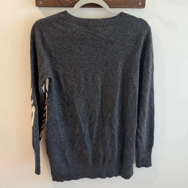 Peck‎ & Peck 2 Ply 100% Cashmere Gray Zebra Sweater Small - Image 3