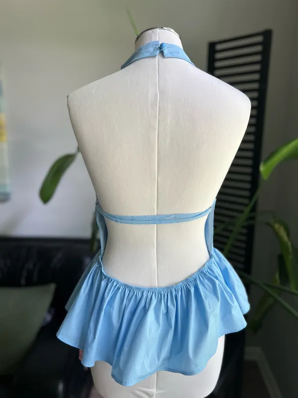 Pretty Little Thing Peplum Backless Top - Image 4