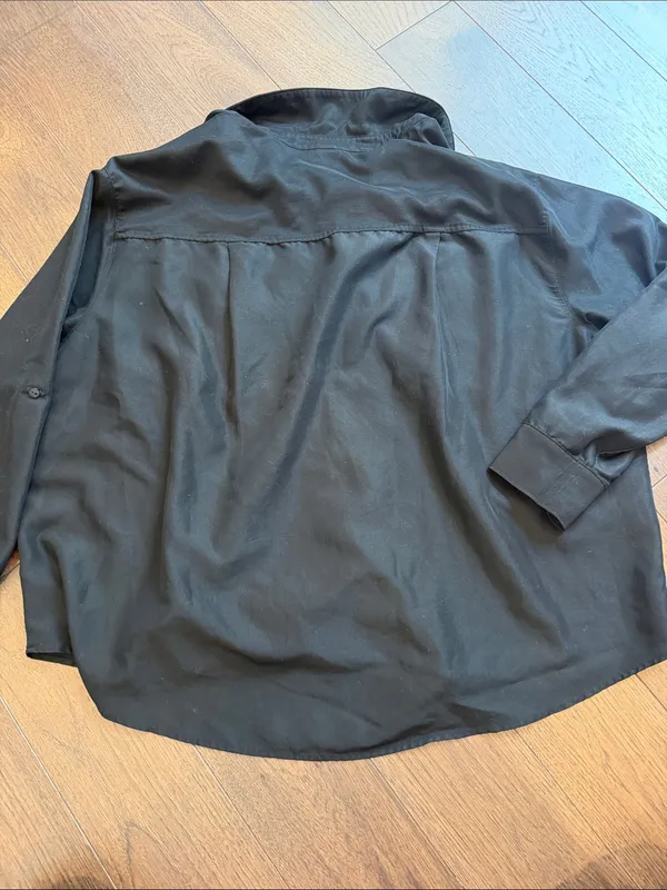 Old Navy Black Button-Front Oversized Long Sleeve Shirt XL - C10-034 - Image 9