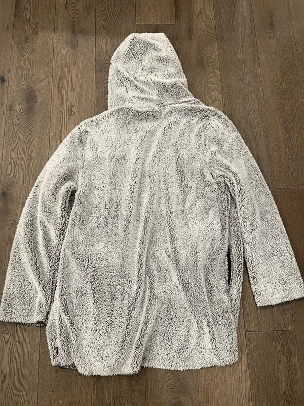 Victoria’s Secret VS PINK frosted gray sherpa fuzzy cozy hoodie open cardigan - Image 2