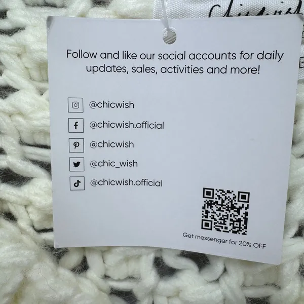 Chicwish Sweater Cream Hand Knit Cardigan Chunky Fisherman - Check Measurements - Image 9