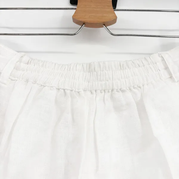 Vitamin A Womens Tallows White 100% Linen Coastal Beachy Wide Leg Pants Size M - Image 6