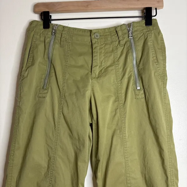 GAP Women Olive Green‎ Cargo Pants Zip Details Stretch XS - Image 2